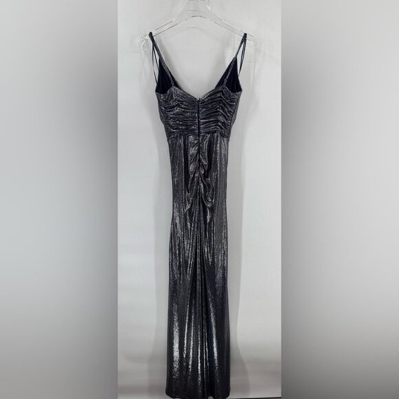 RAMY BROOKKade Metallic Ruched Gown In Spring Navy maxi dress size 2 - Picture 7 of 9